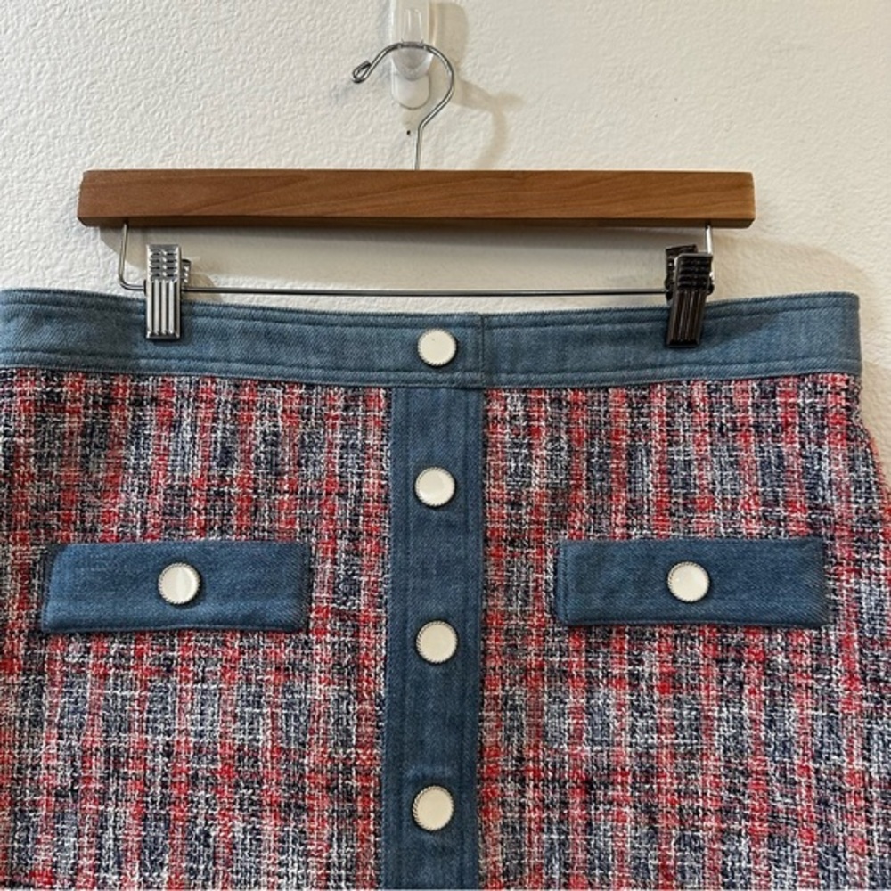 House Of Harlow 1960 Women's Tweed A-Line Mini Skirt Preppy Academia Size‎ 12 - Picture 3 of 11
